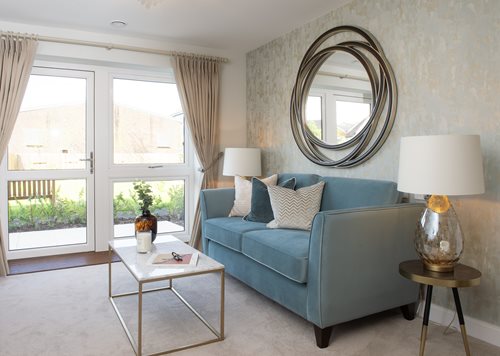 living room with couch and table