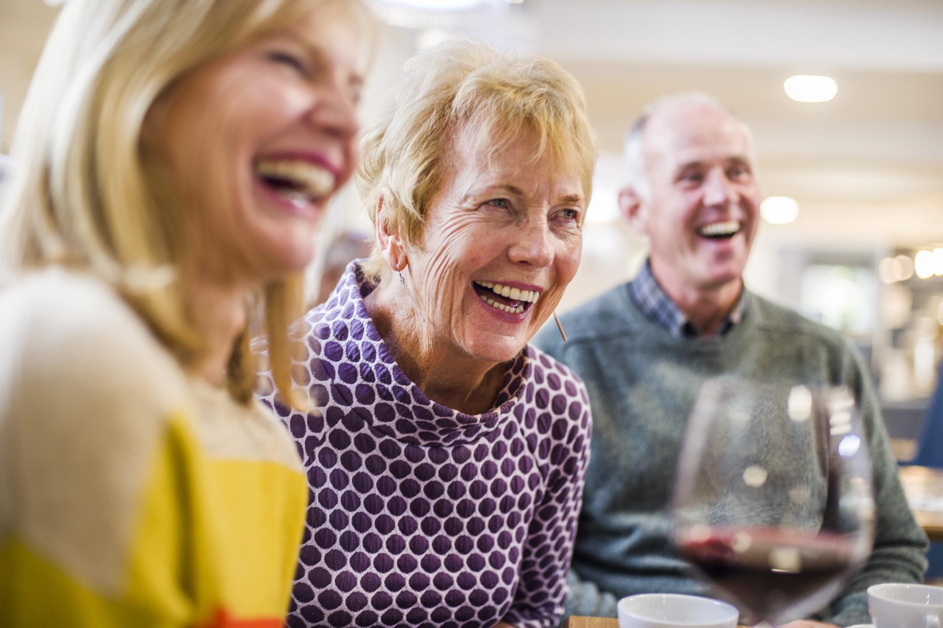 a group of people smiling