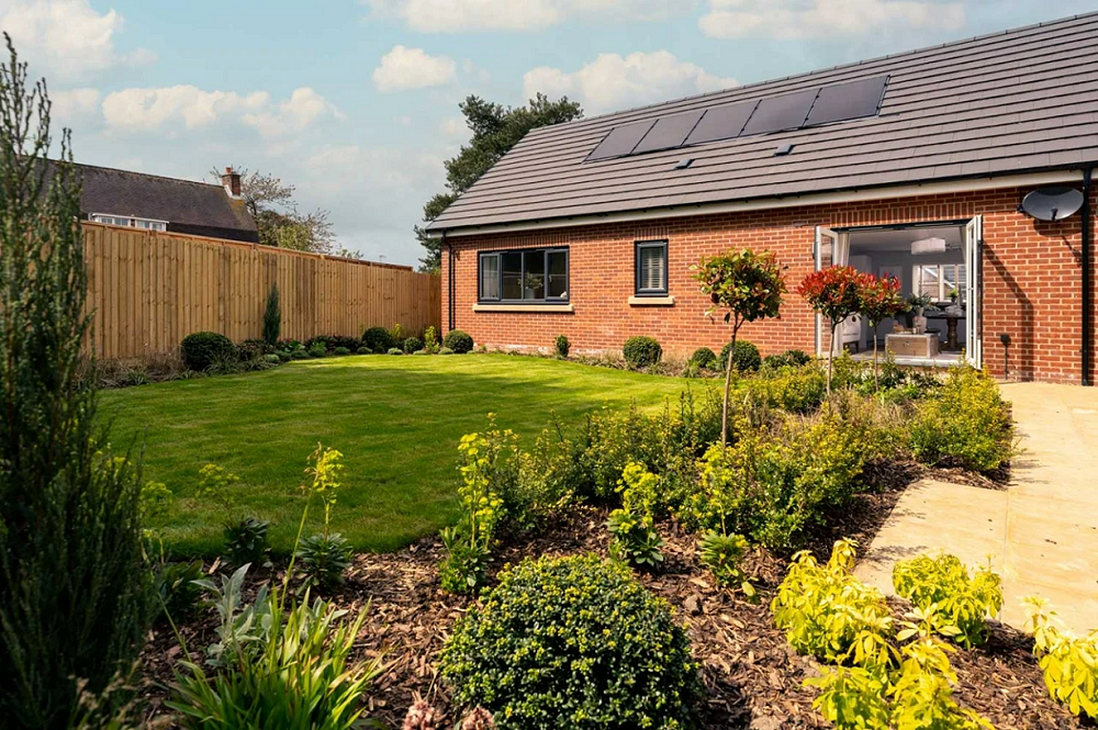 An example of a retirement bungalow with a garden