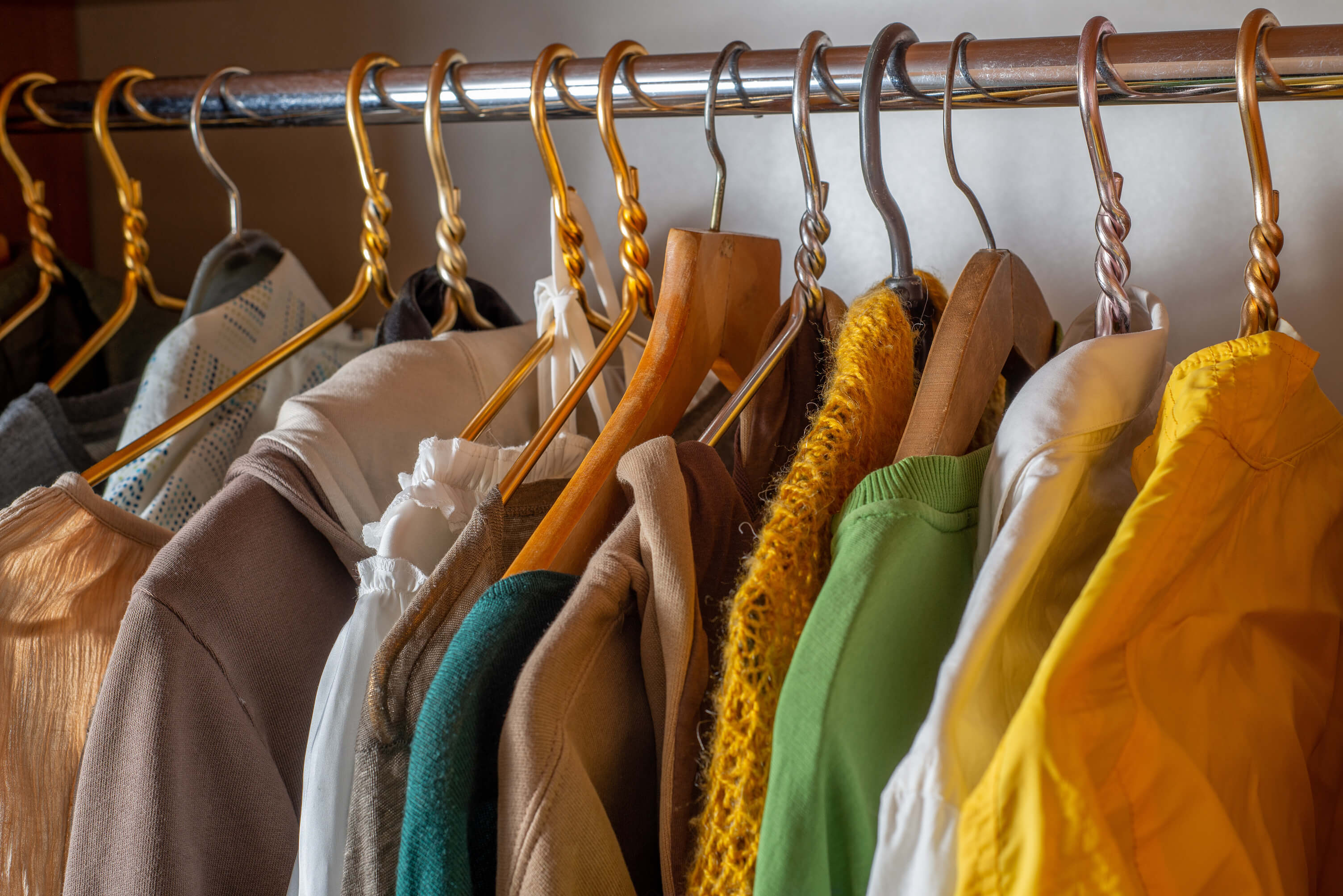a rack of clothes