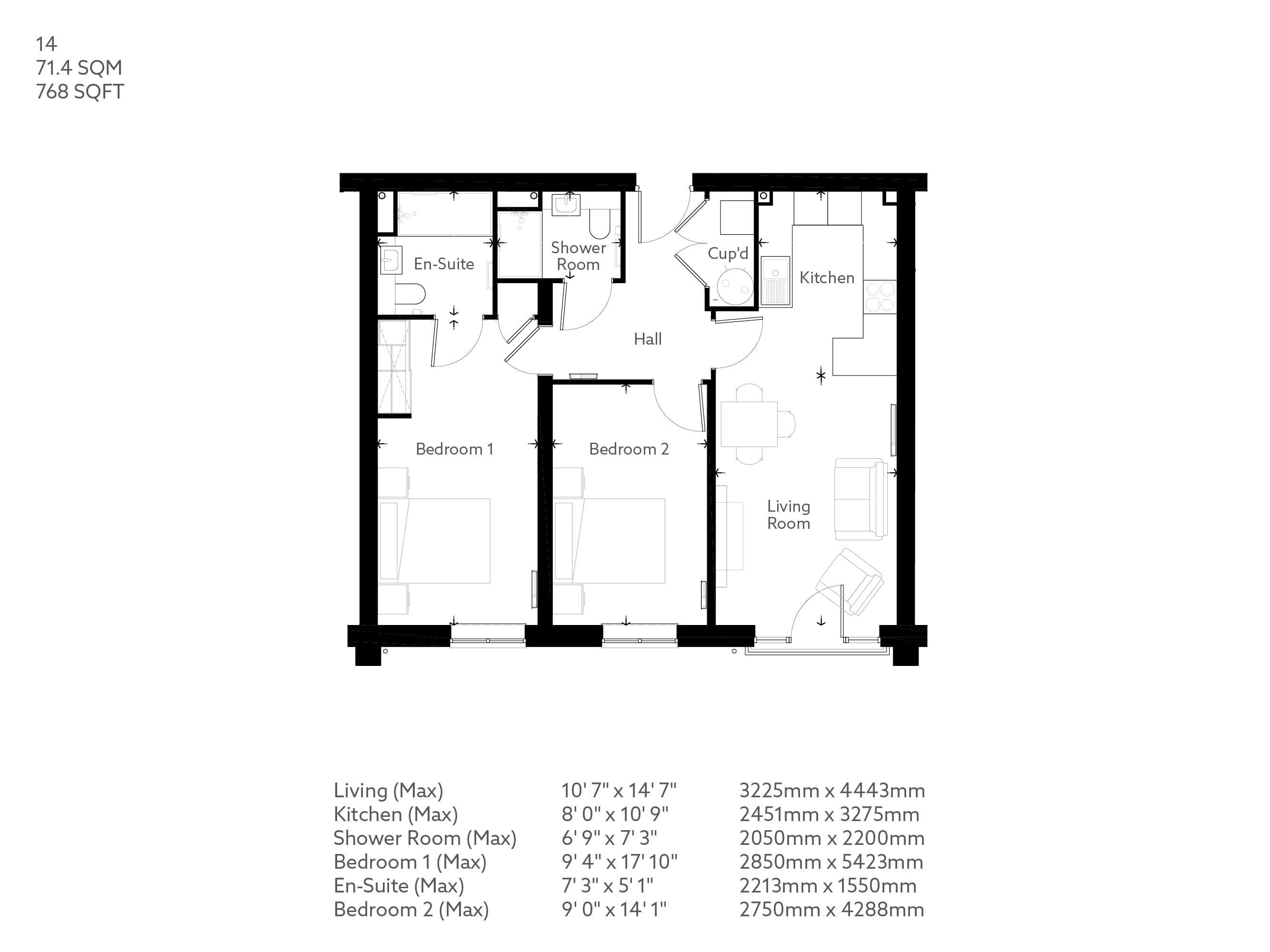 Apartment 14 floor plan