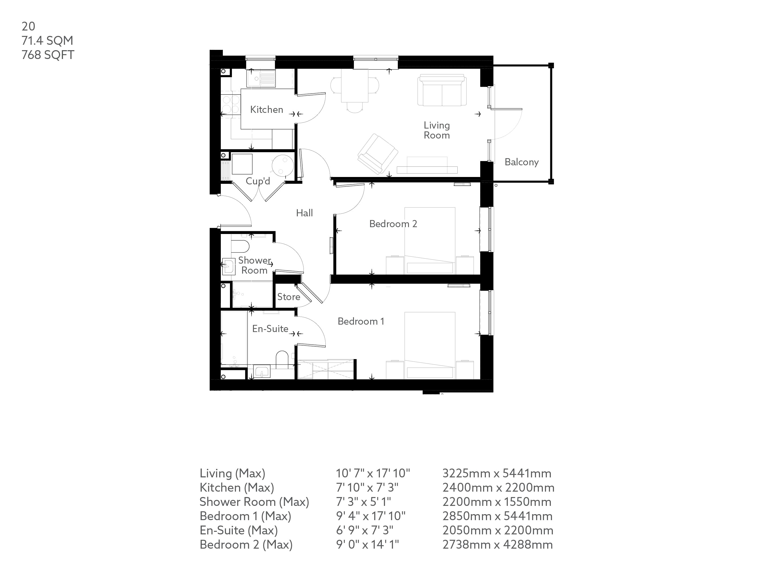 Apartment 20 floor plan