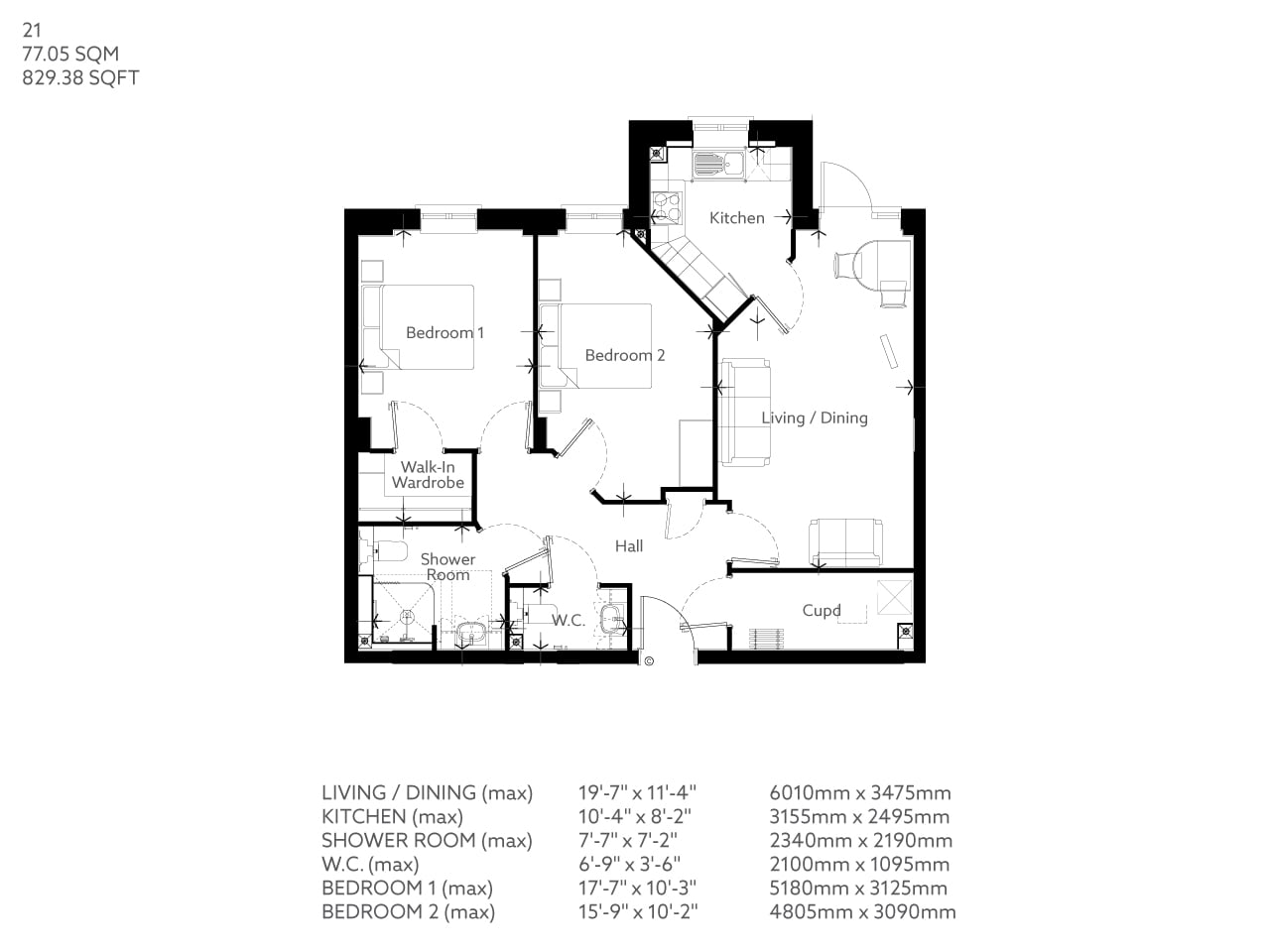 Apartment 21 floor plan