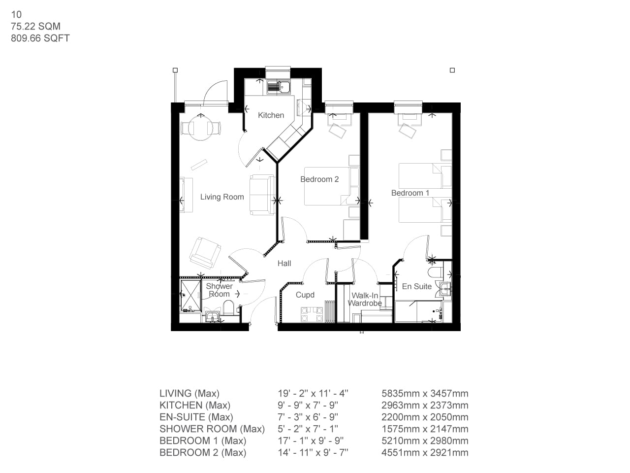 Apartment 10 floor plan