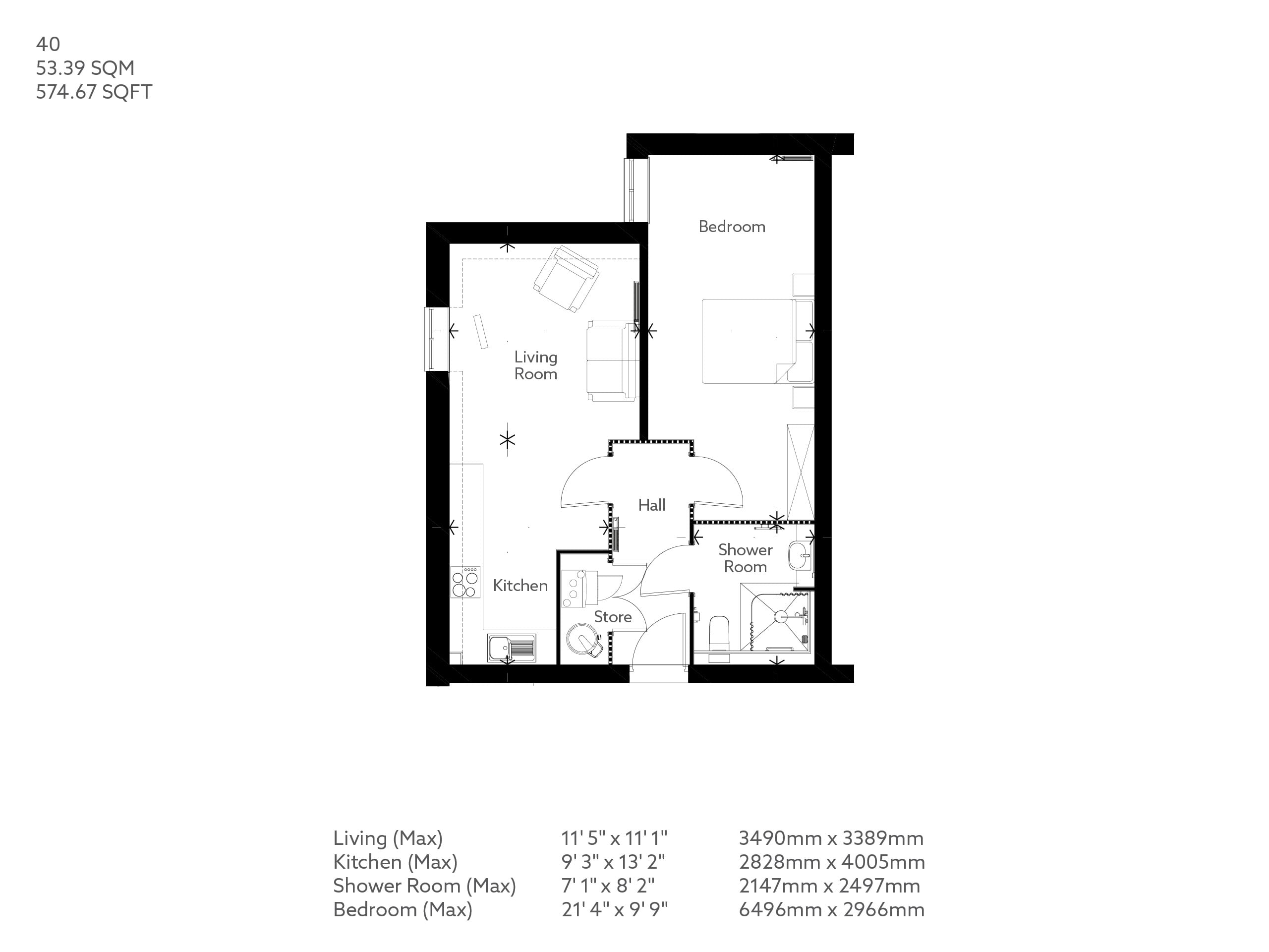Apartment 40 floor plan