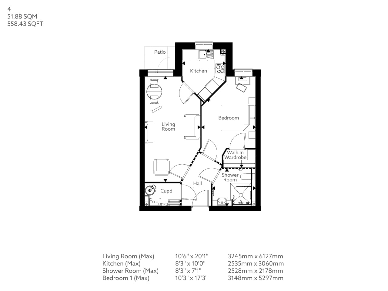 Apartment 4 floor plan