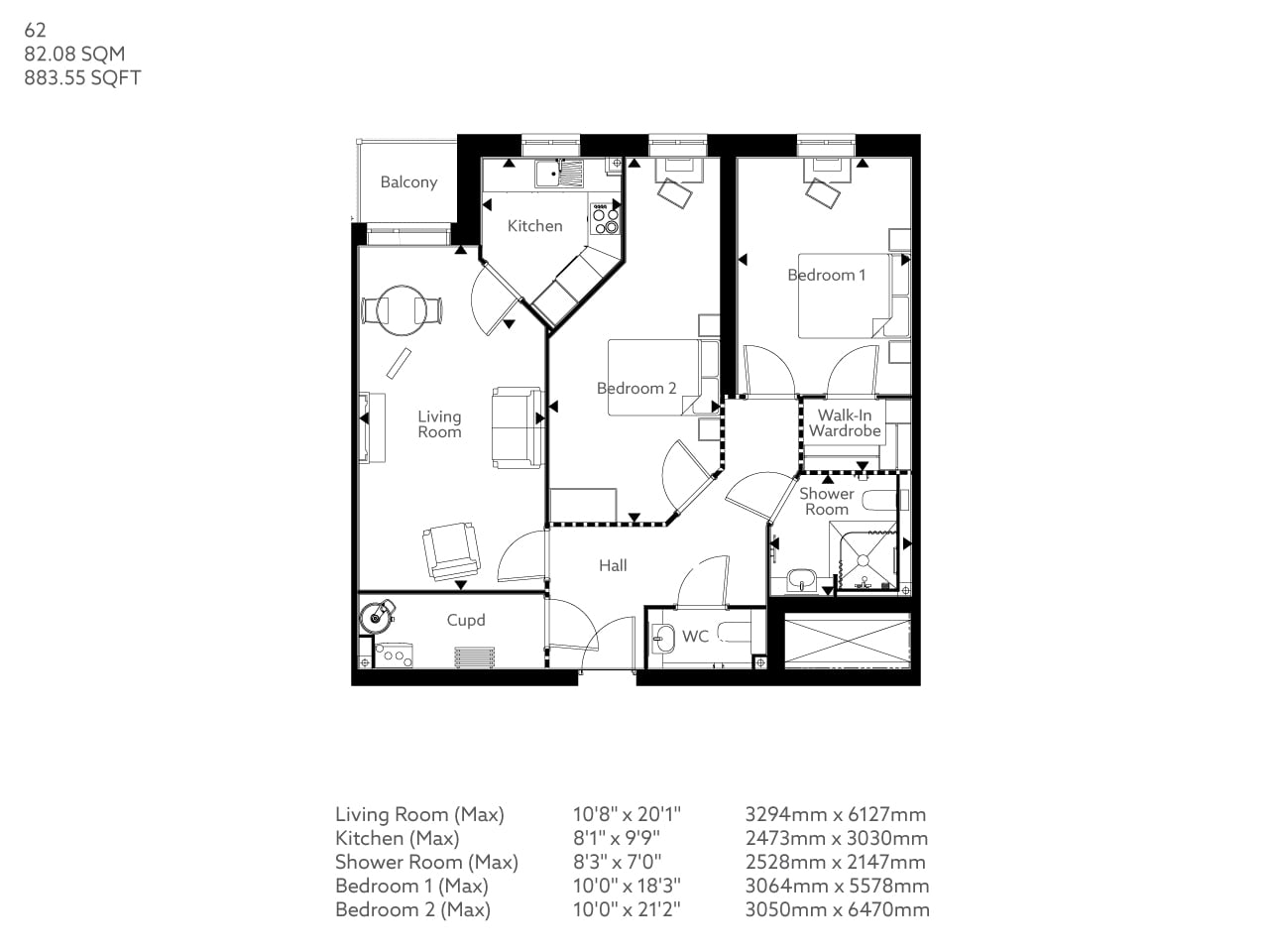 Apartment 62 floor plan