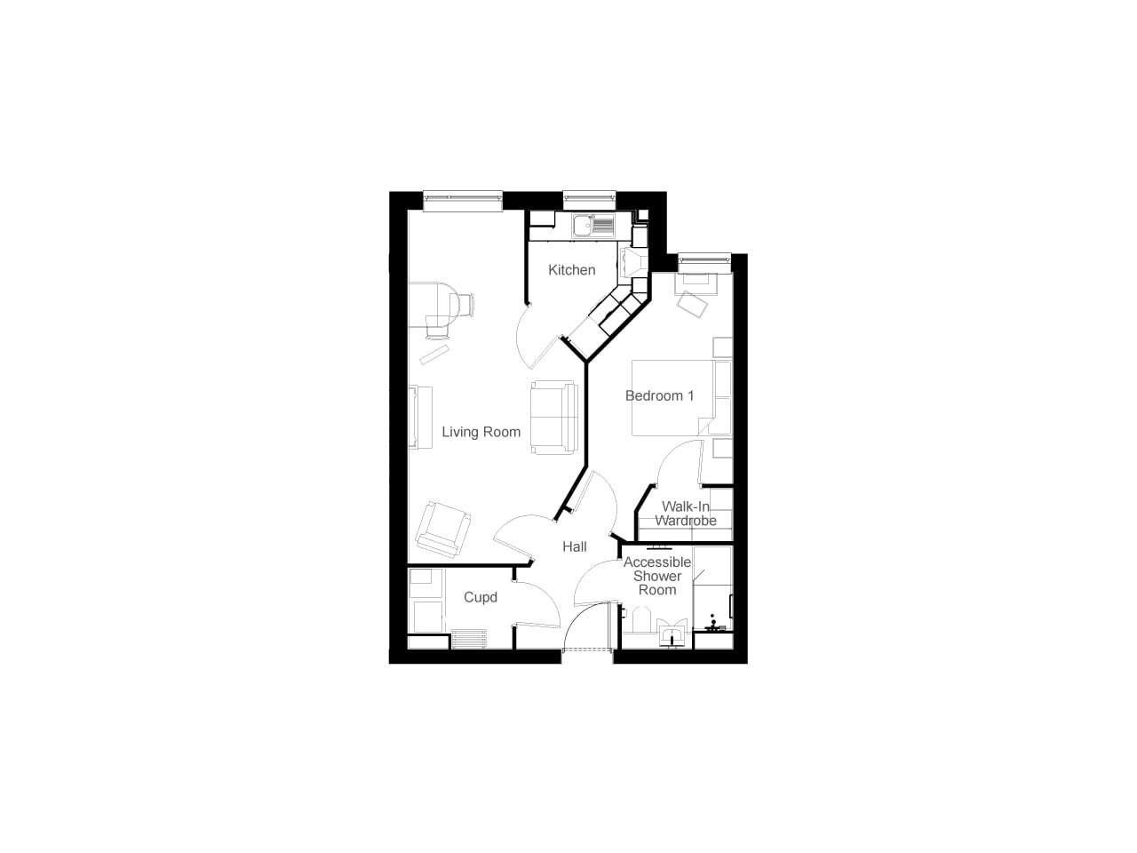 Apartment 1 floor plan