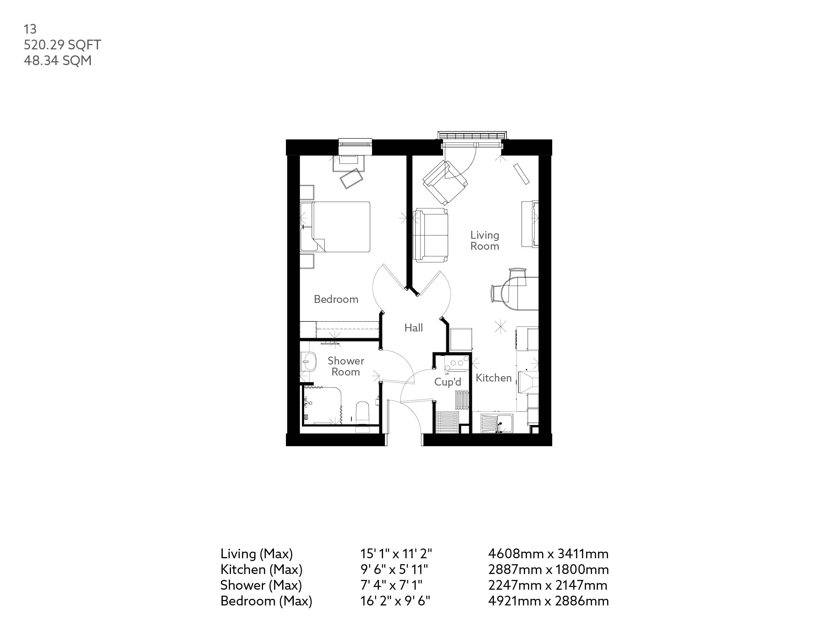 Apartment 13 floor plan