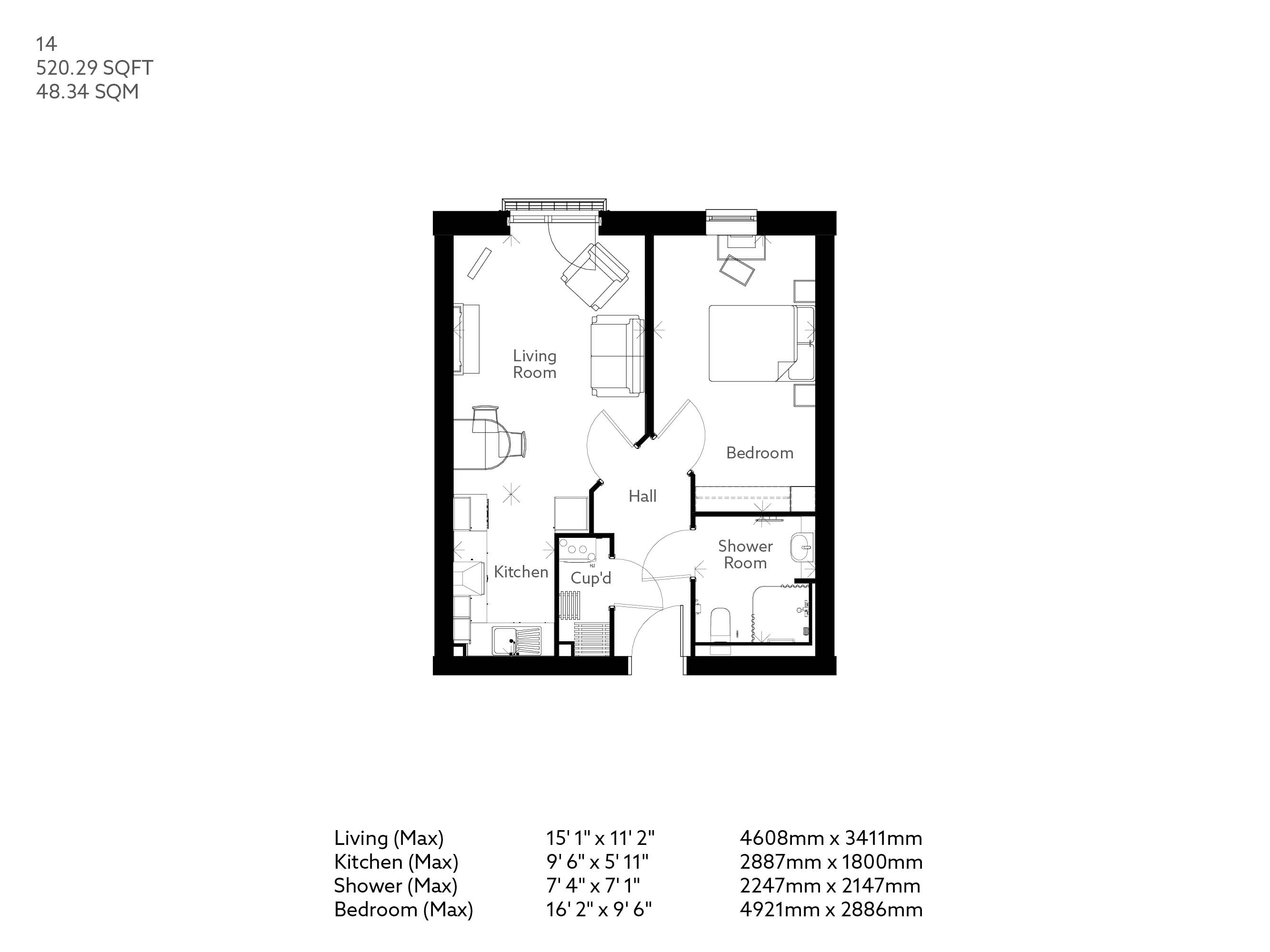 Apartment 14 floor plan