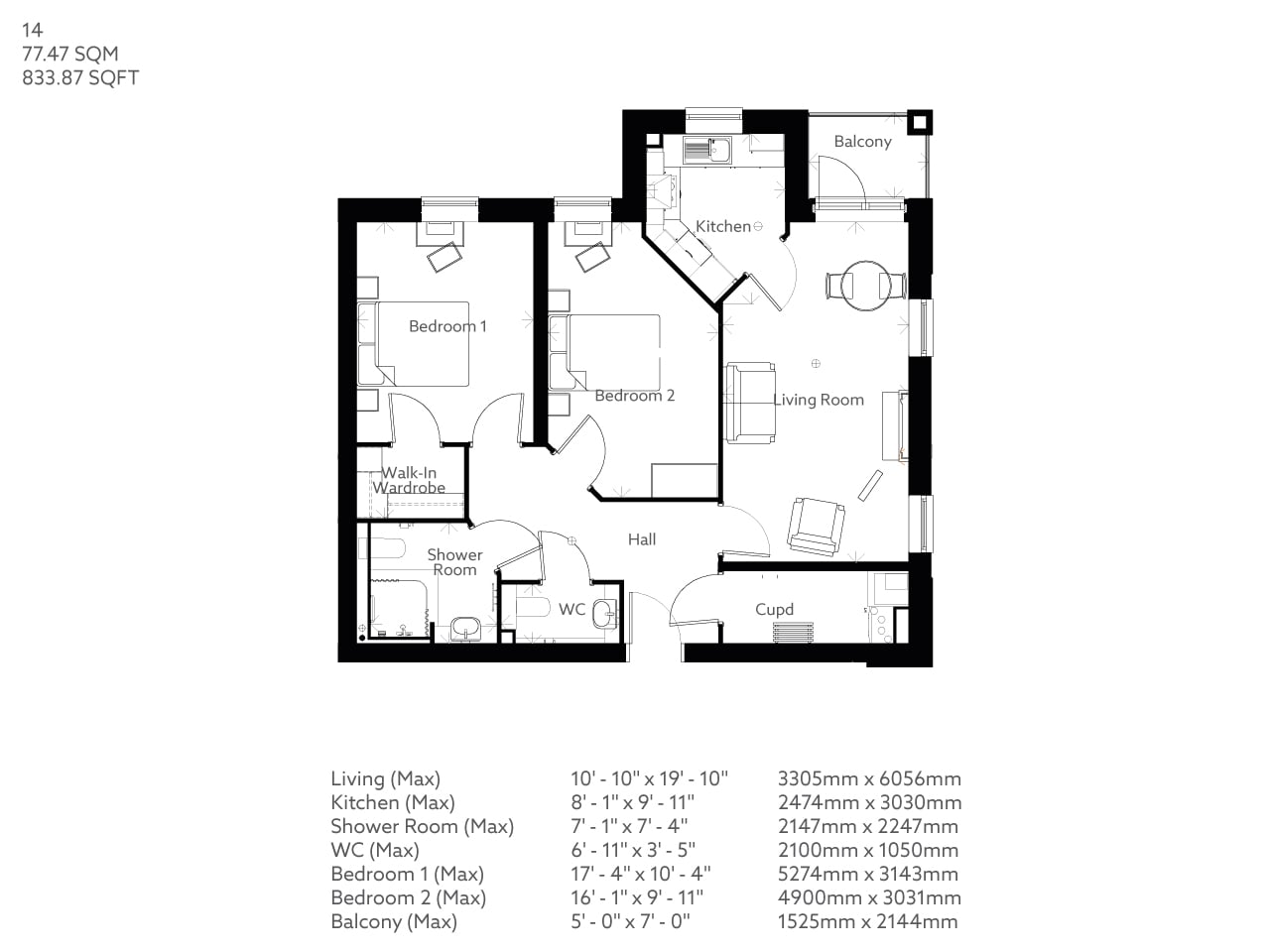 Apartment 14 floor plan