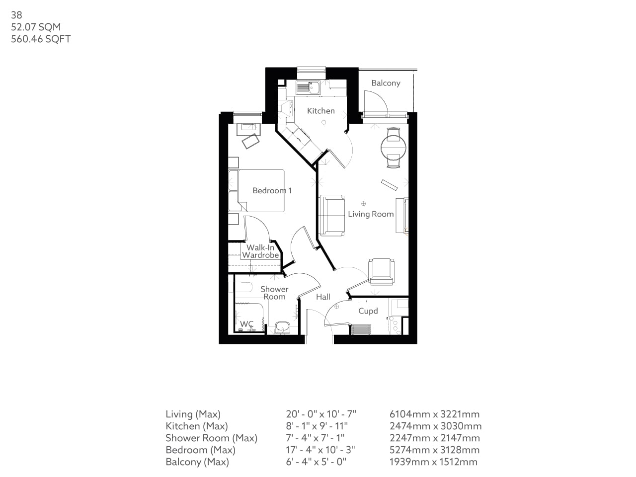 Apartment 38 floor plan