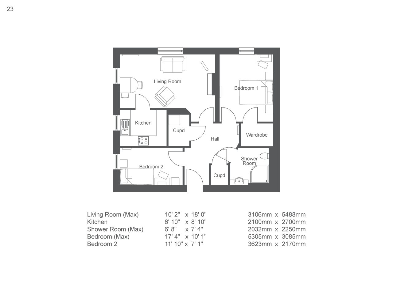 Apartment 23 floor plan