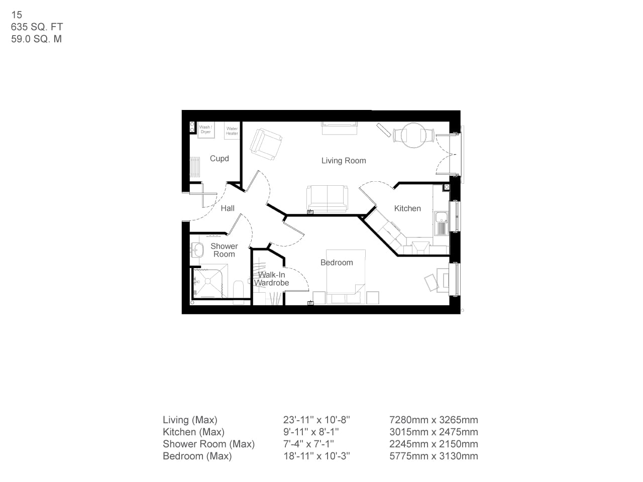 Apartment 15 floor plan