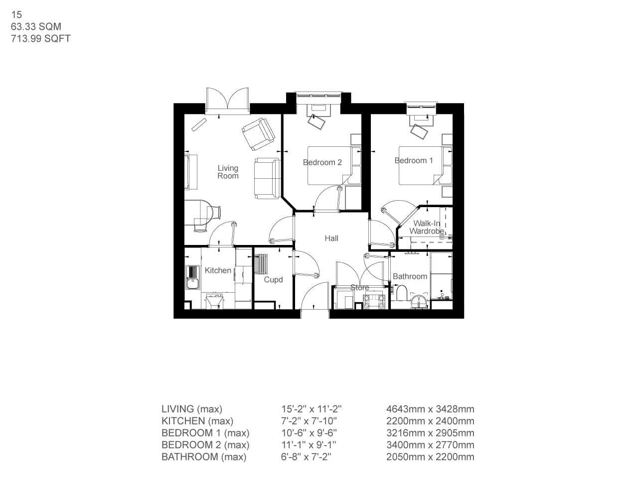 Apartment 15 floor plan