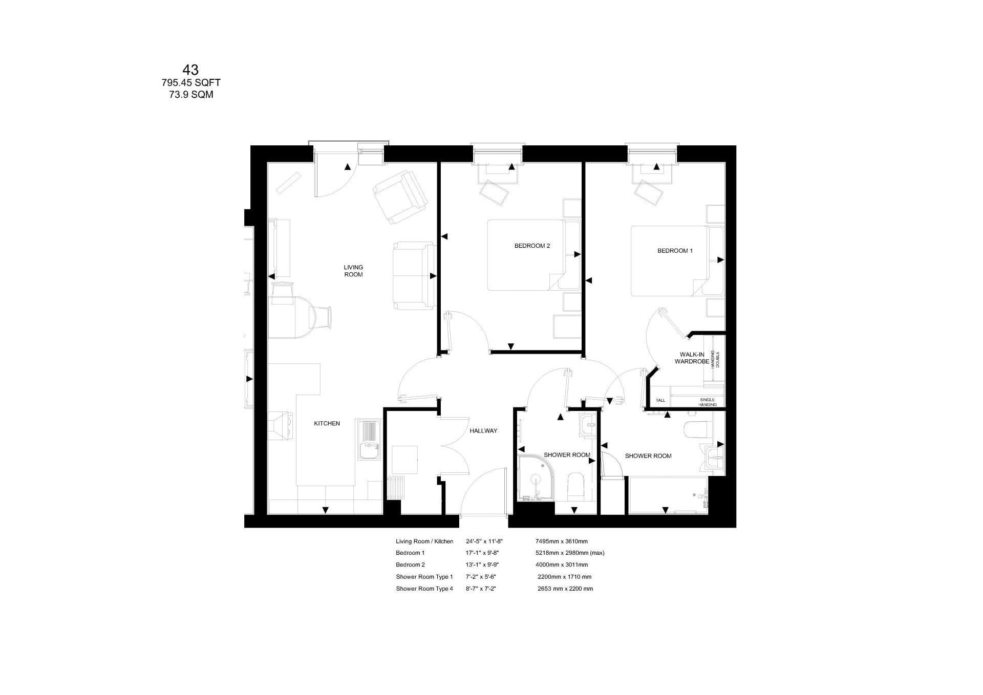 Apartment 43 floor plan