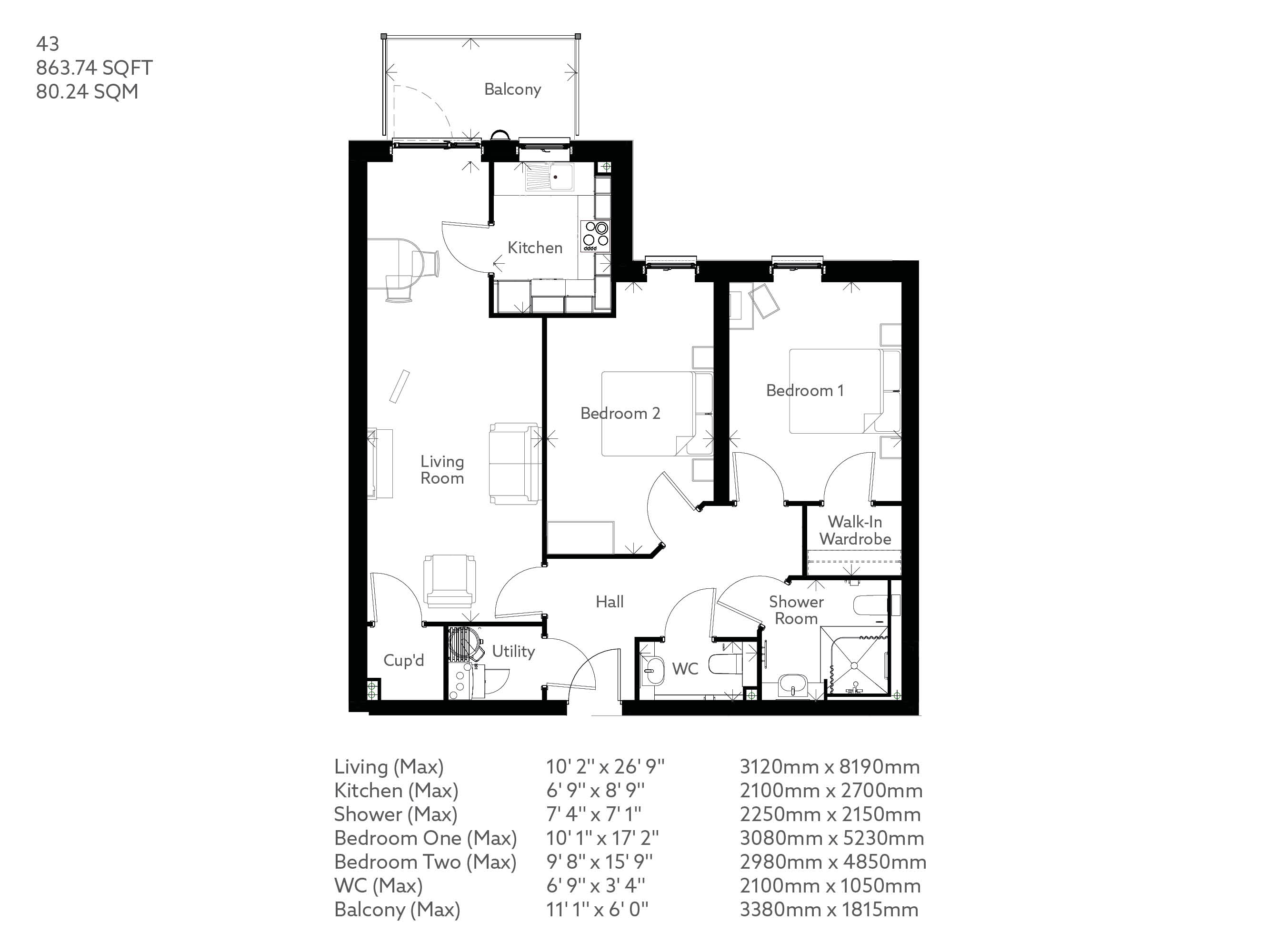 Apartment 43 floor plan