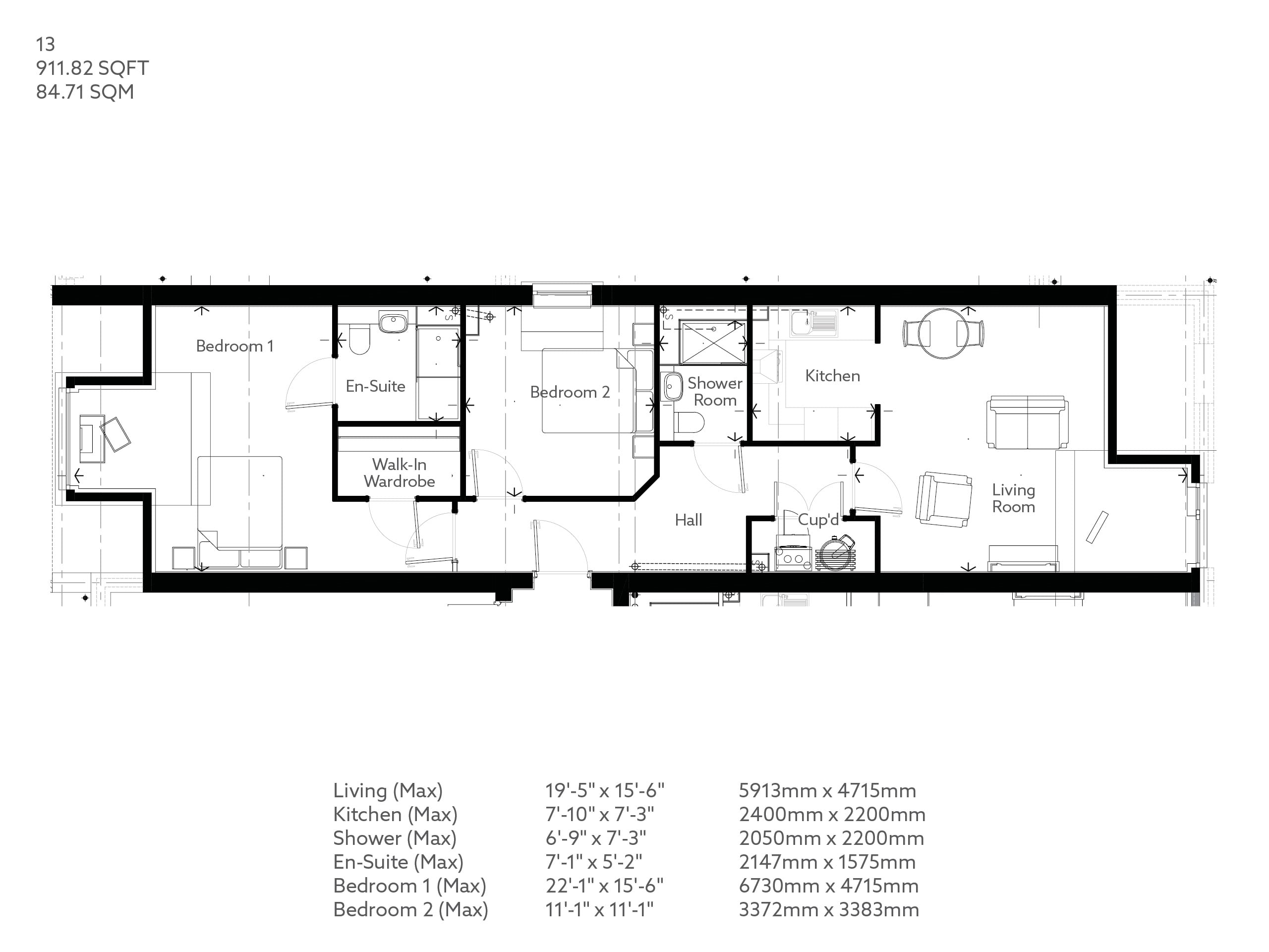 Apartment 13 floor plan