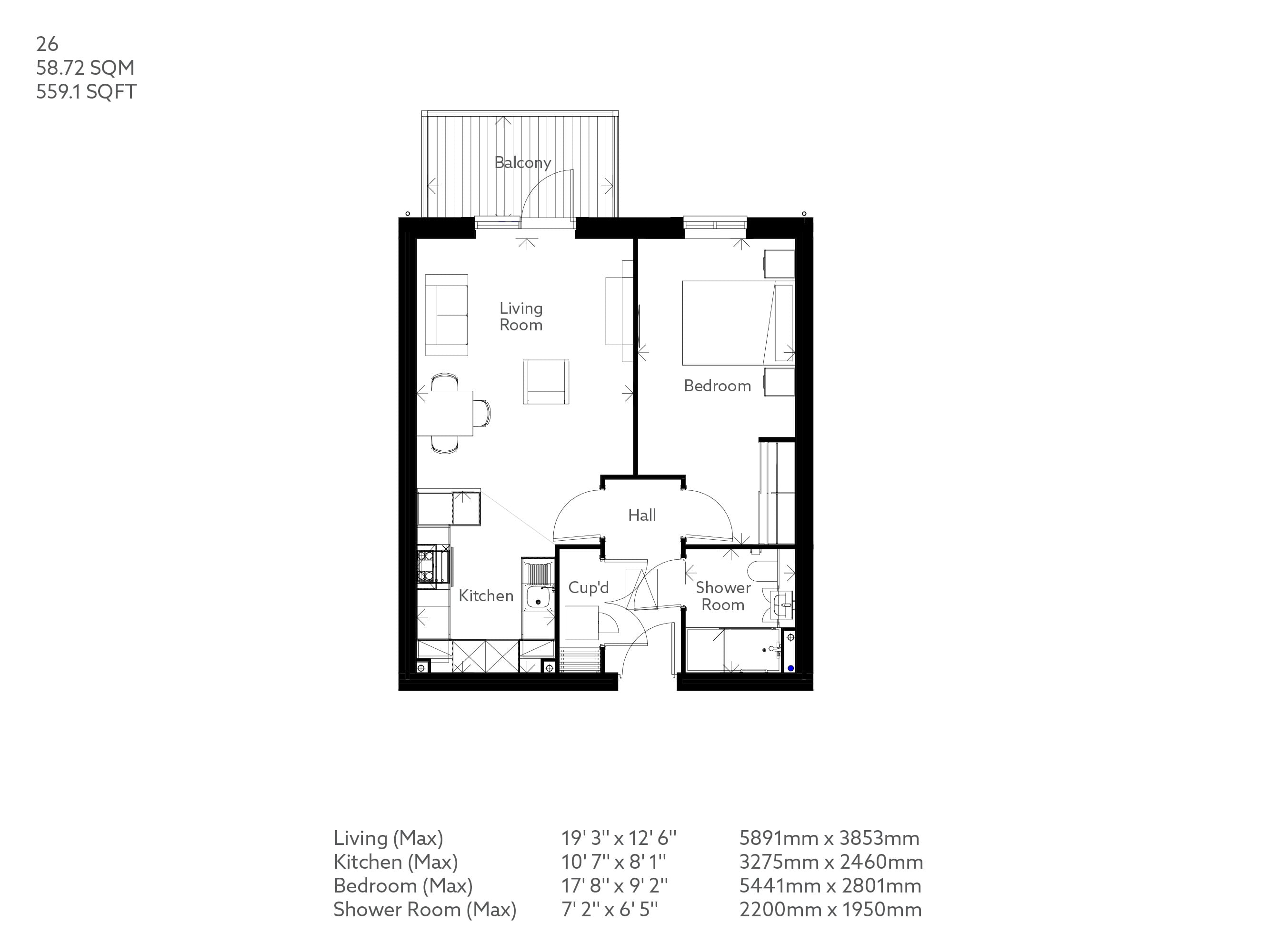 Apartment 26 floor plan