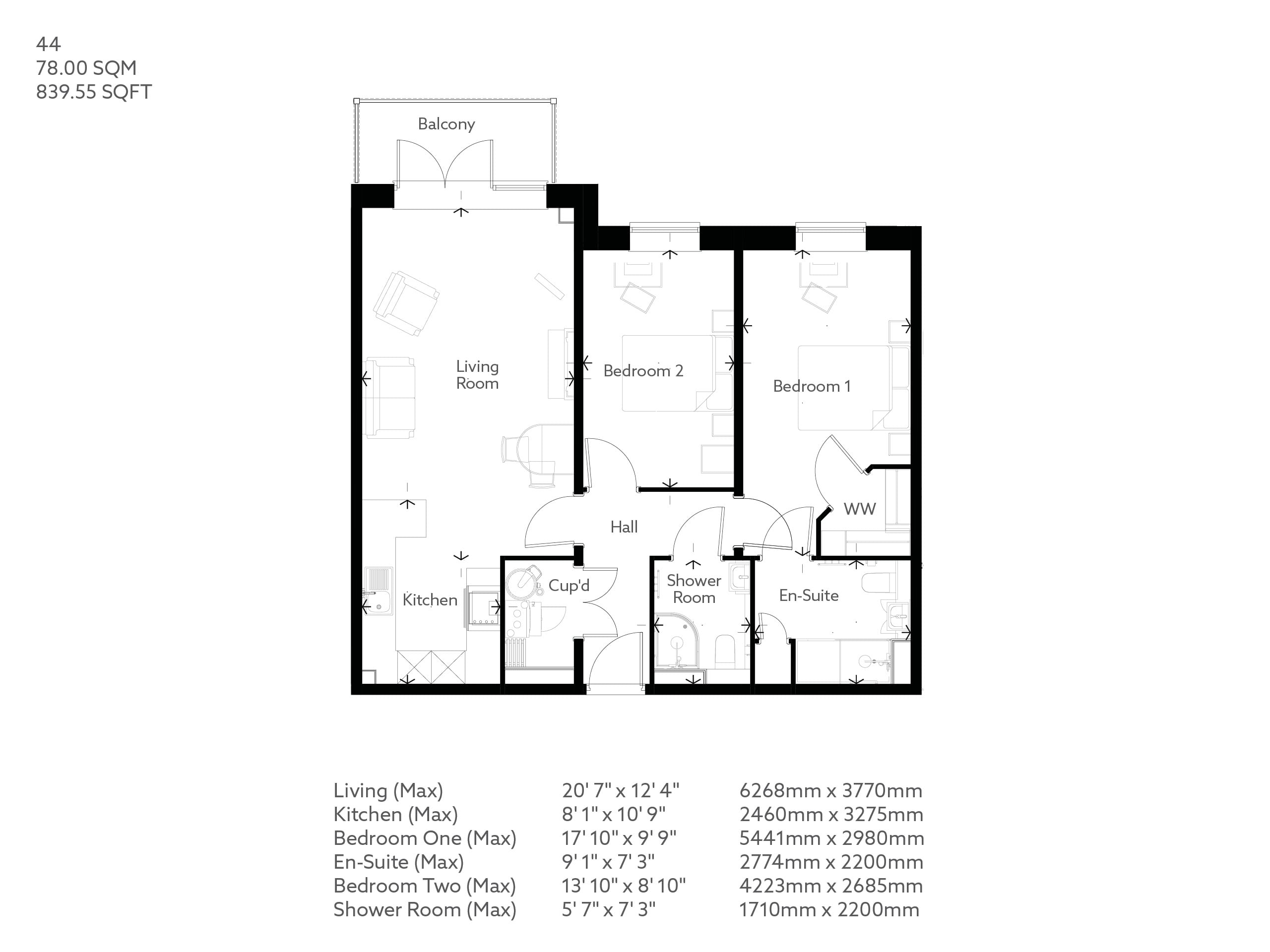 Apartment 44 floor plan