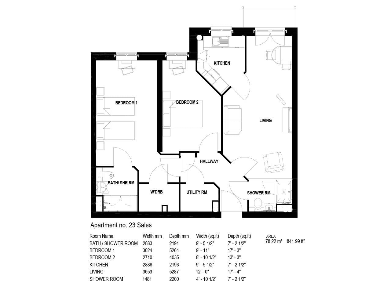 Apartment 23 floor plan