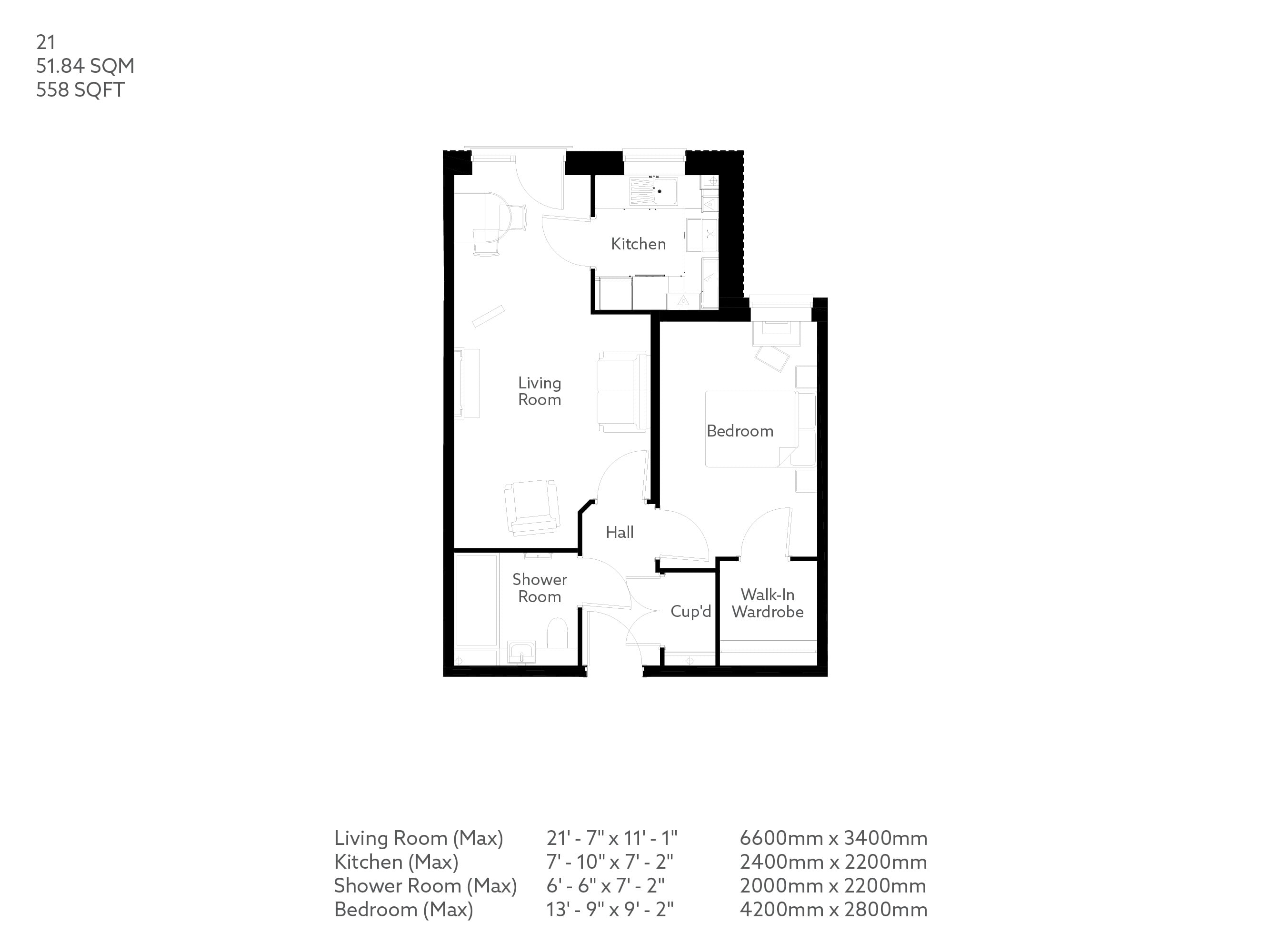 Apartment 21 floor plan