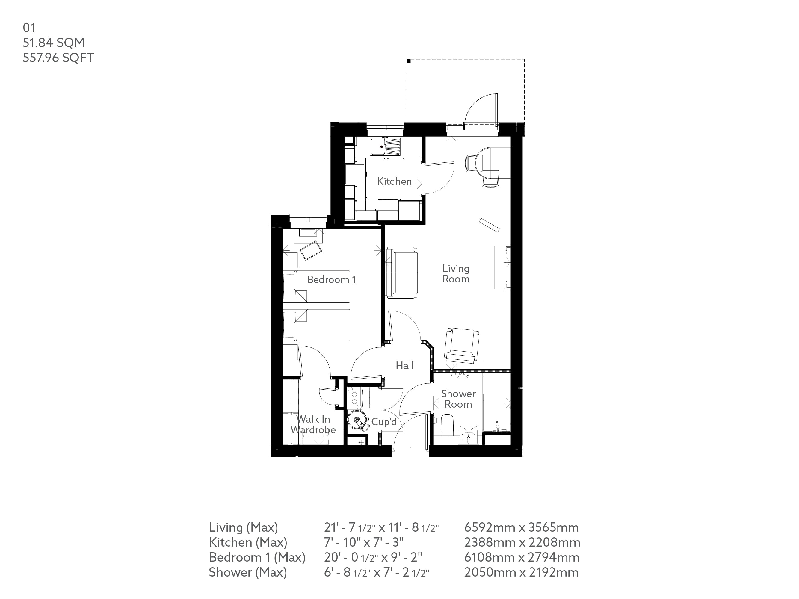 Apartment 1 floor plan