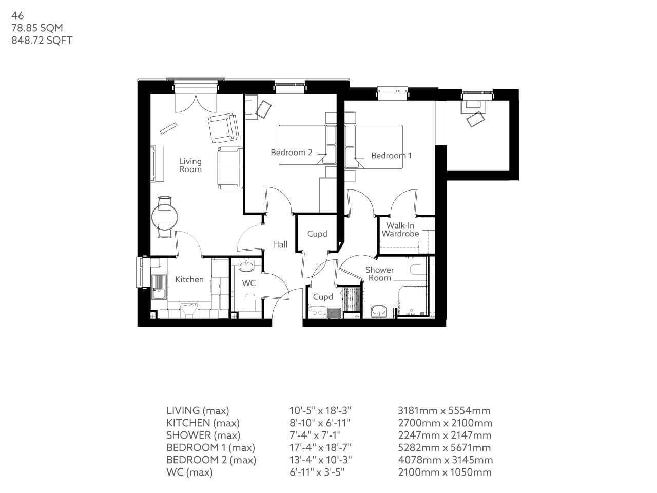 Apartment 46 floor plan