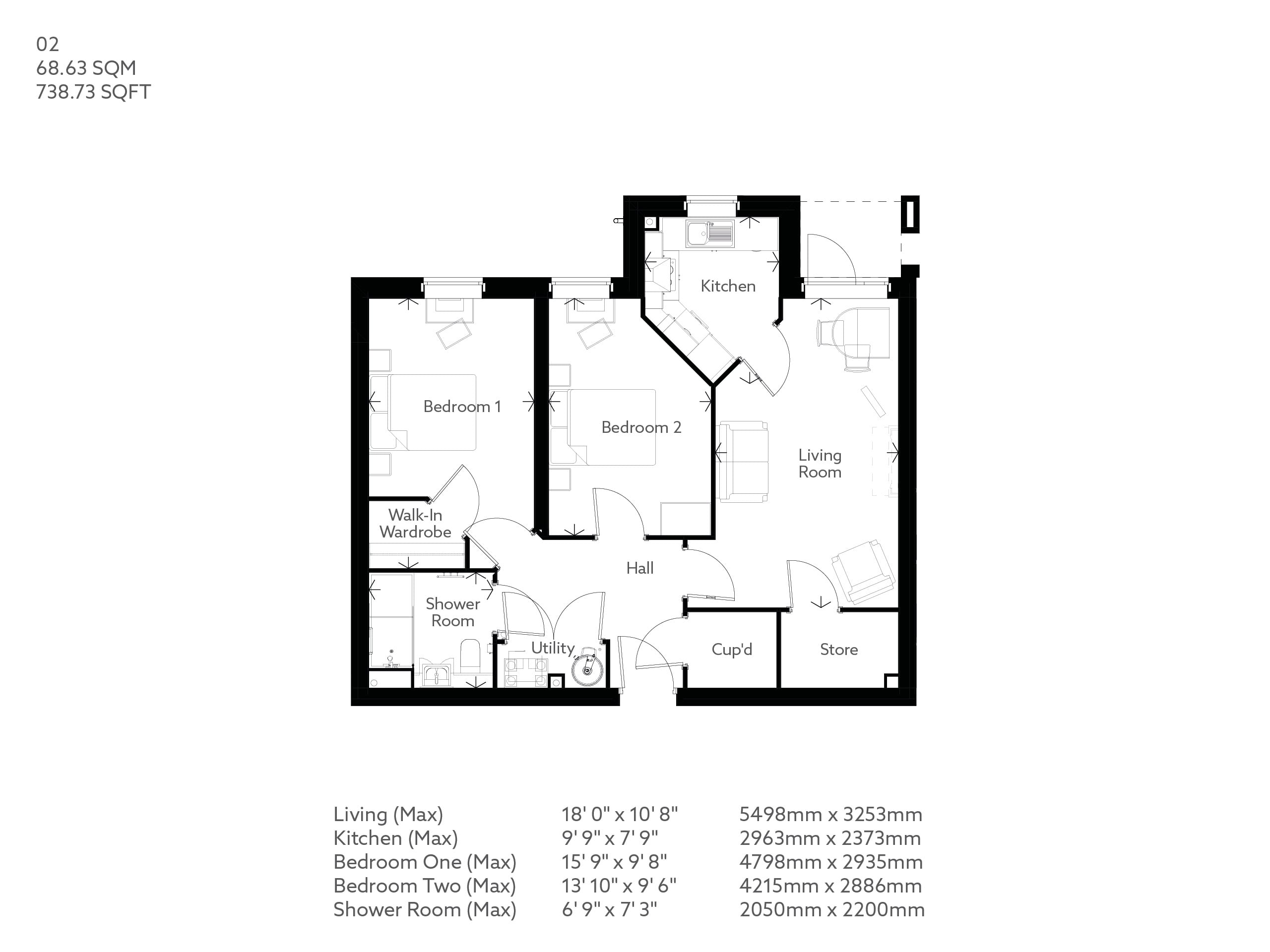 Apartment 2 floor plan