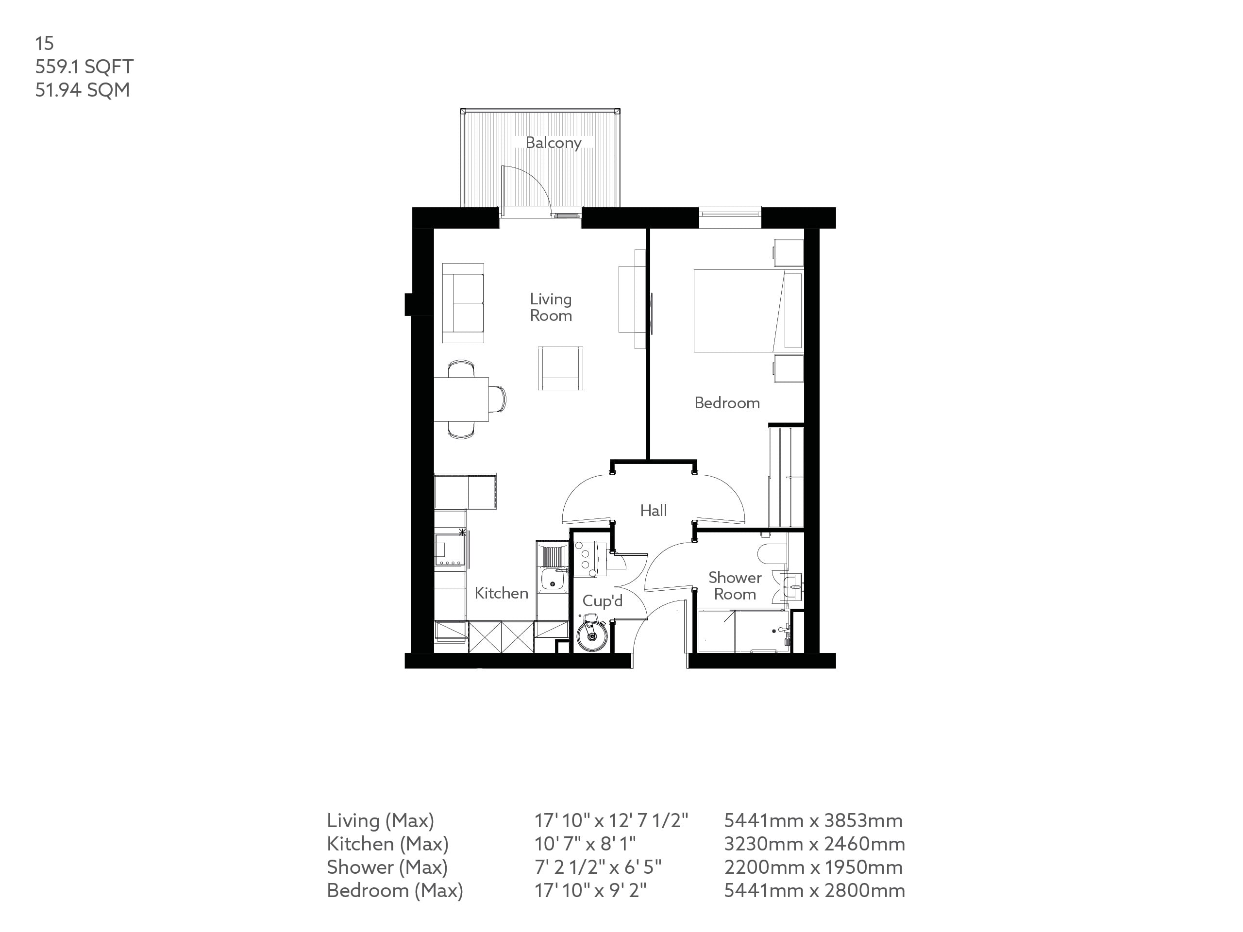 Apartment 15 floor plan