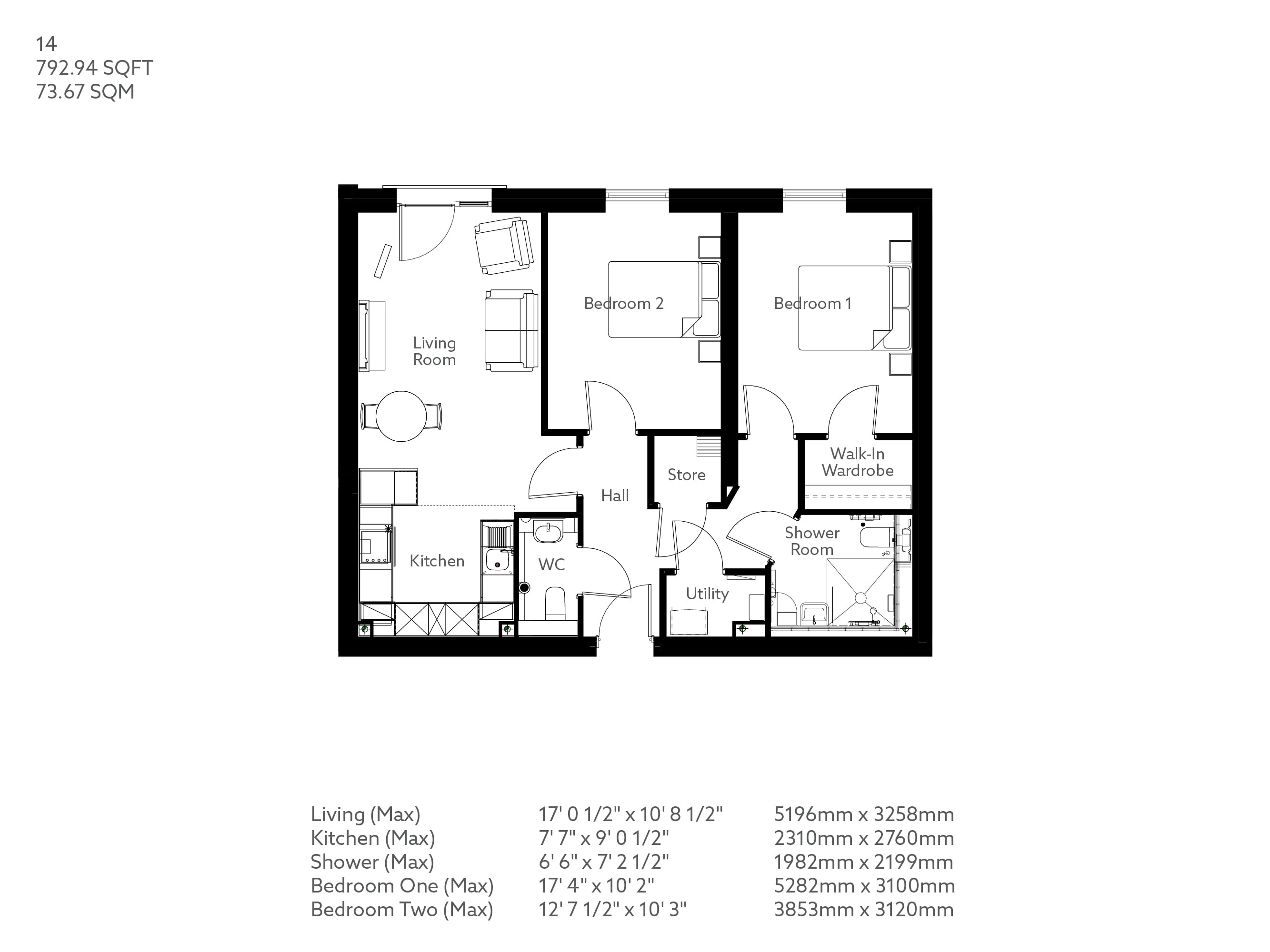 Apartment 14 floor plan