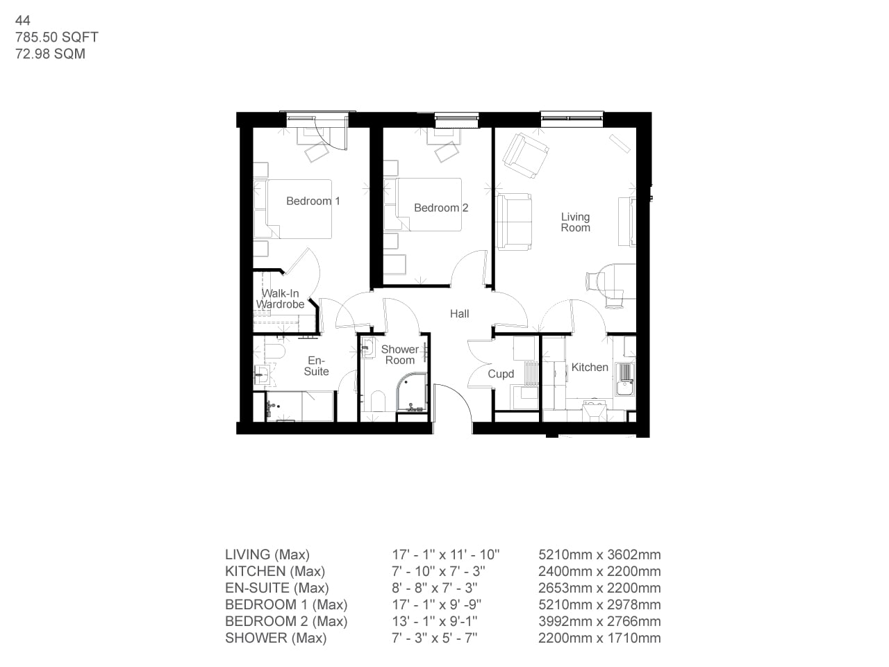 Apartment 44 floor plan