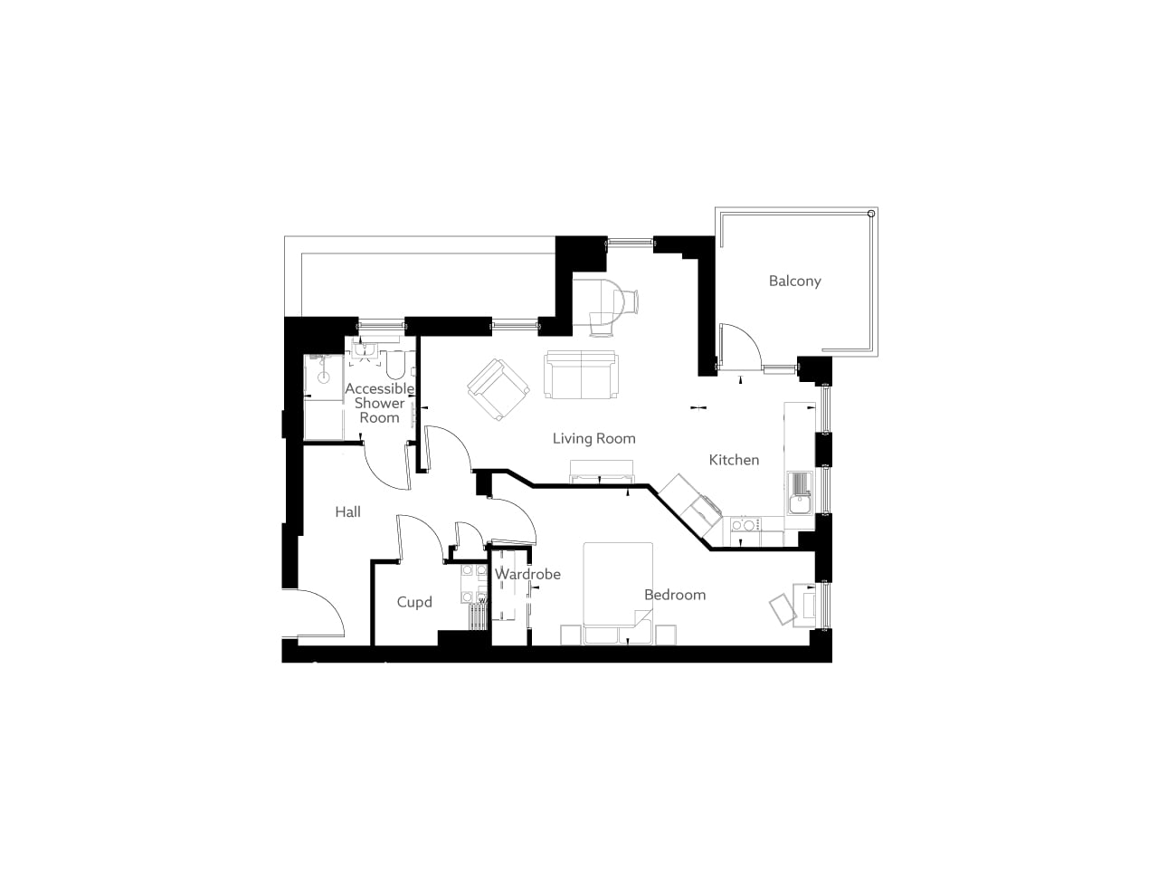 Apartment 1 floor plan