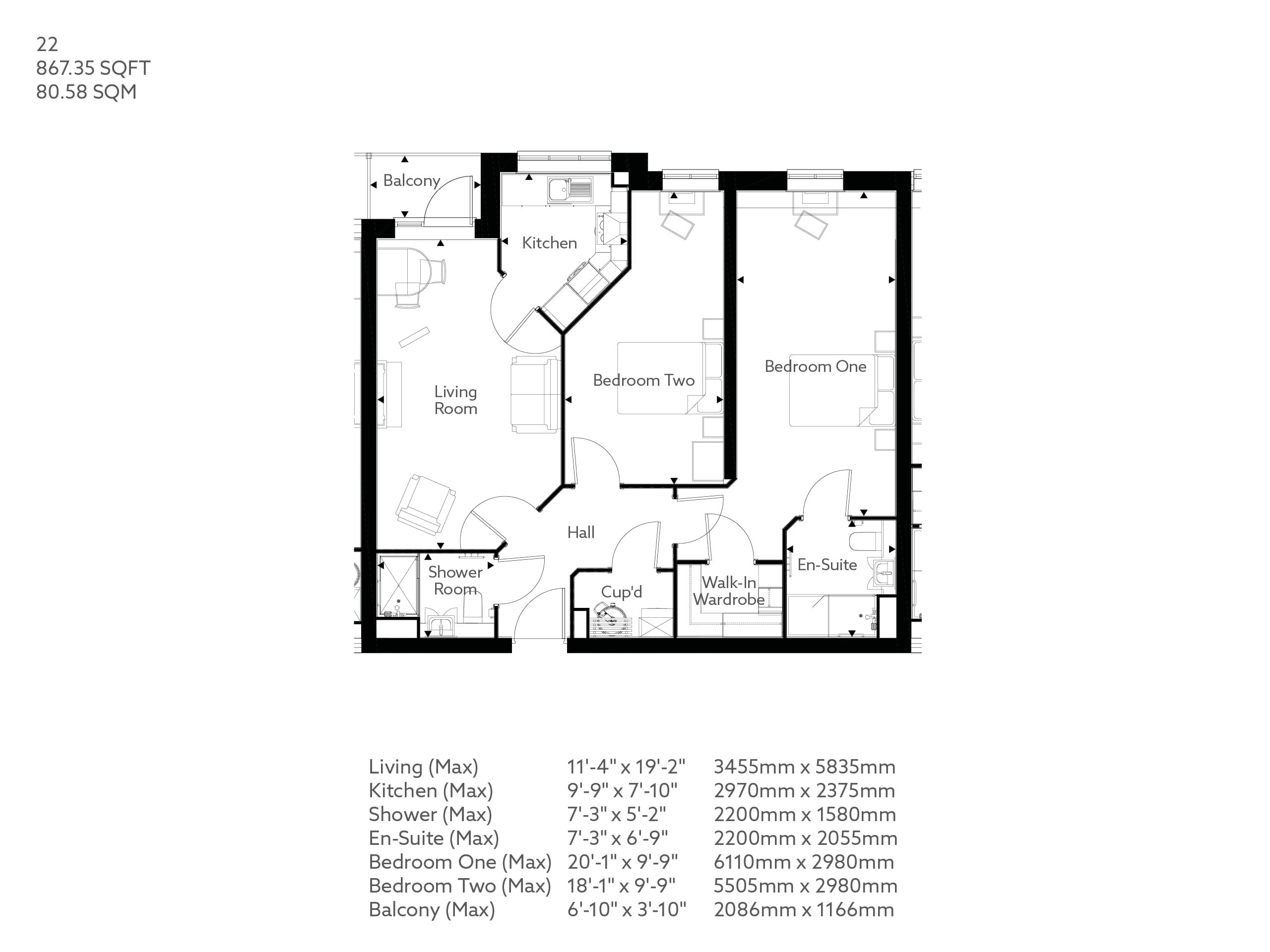 Apartment 22 floor plan