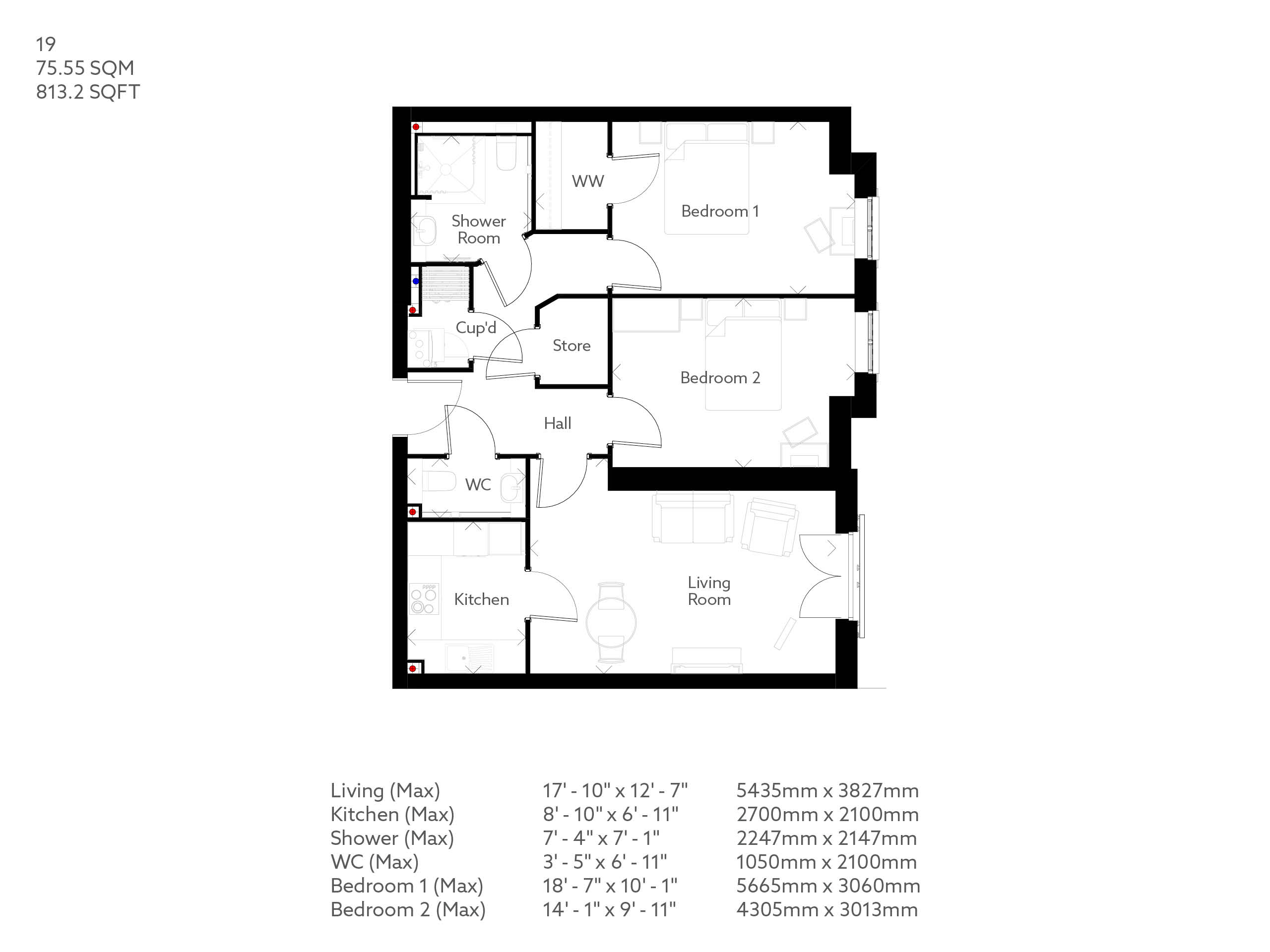 Apartment 19 floor plan