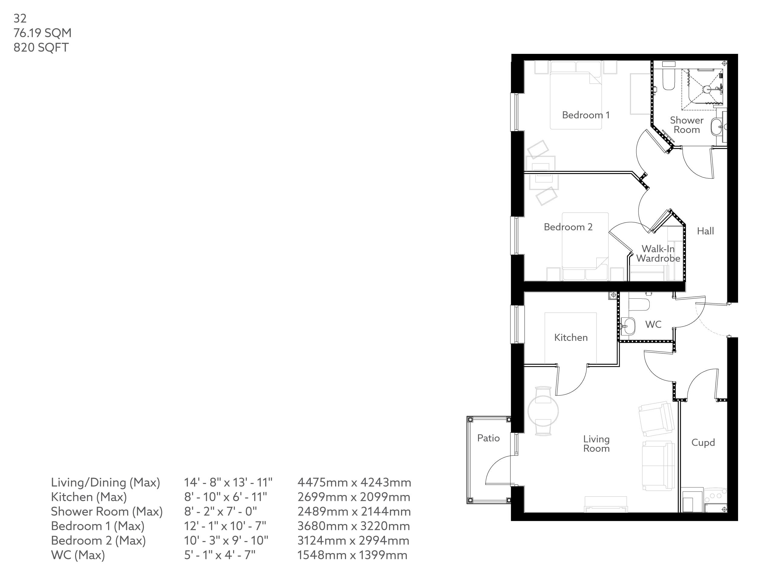 Apartment 32 floor plan