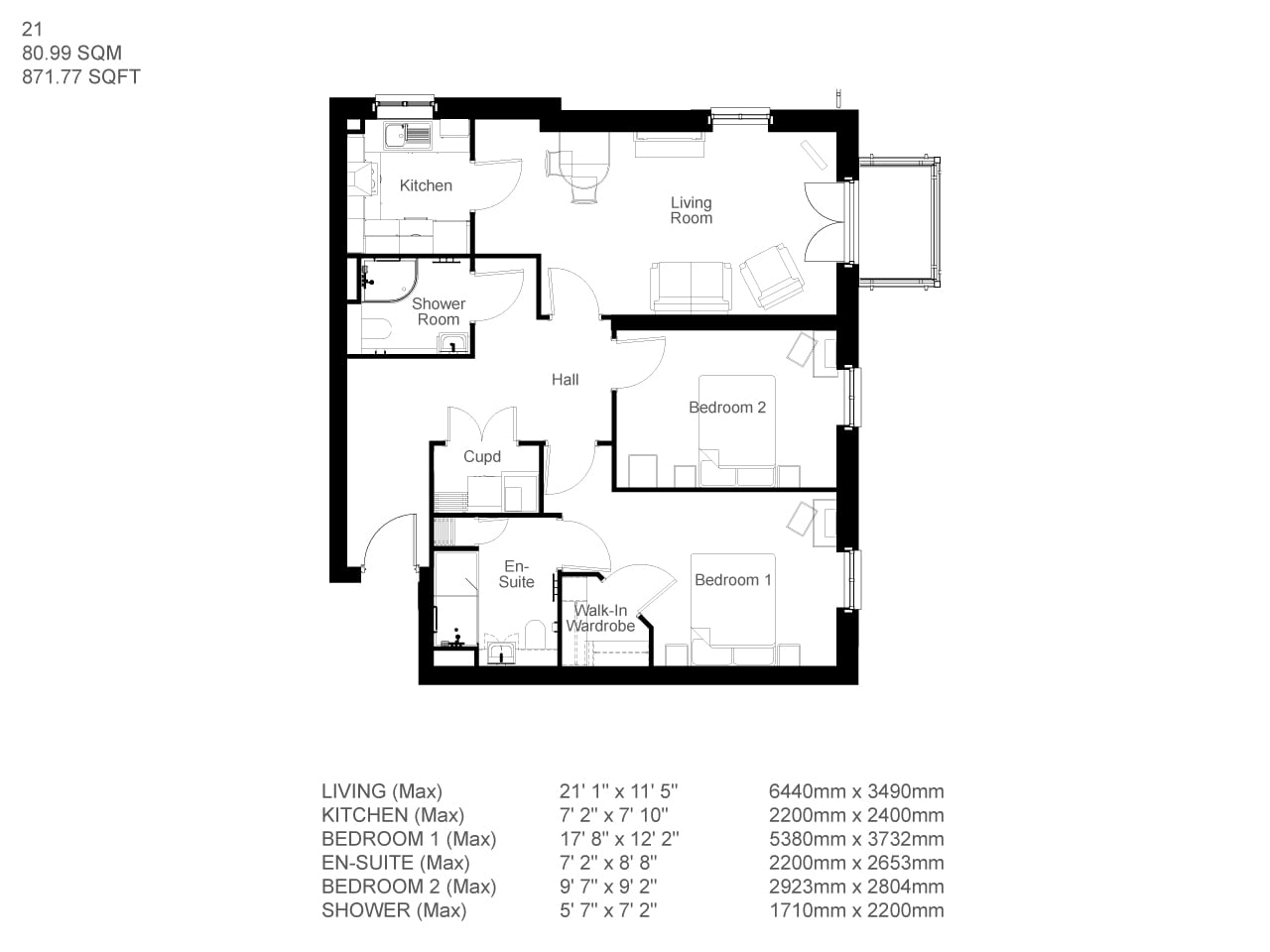 Apartment 21 floor plan