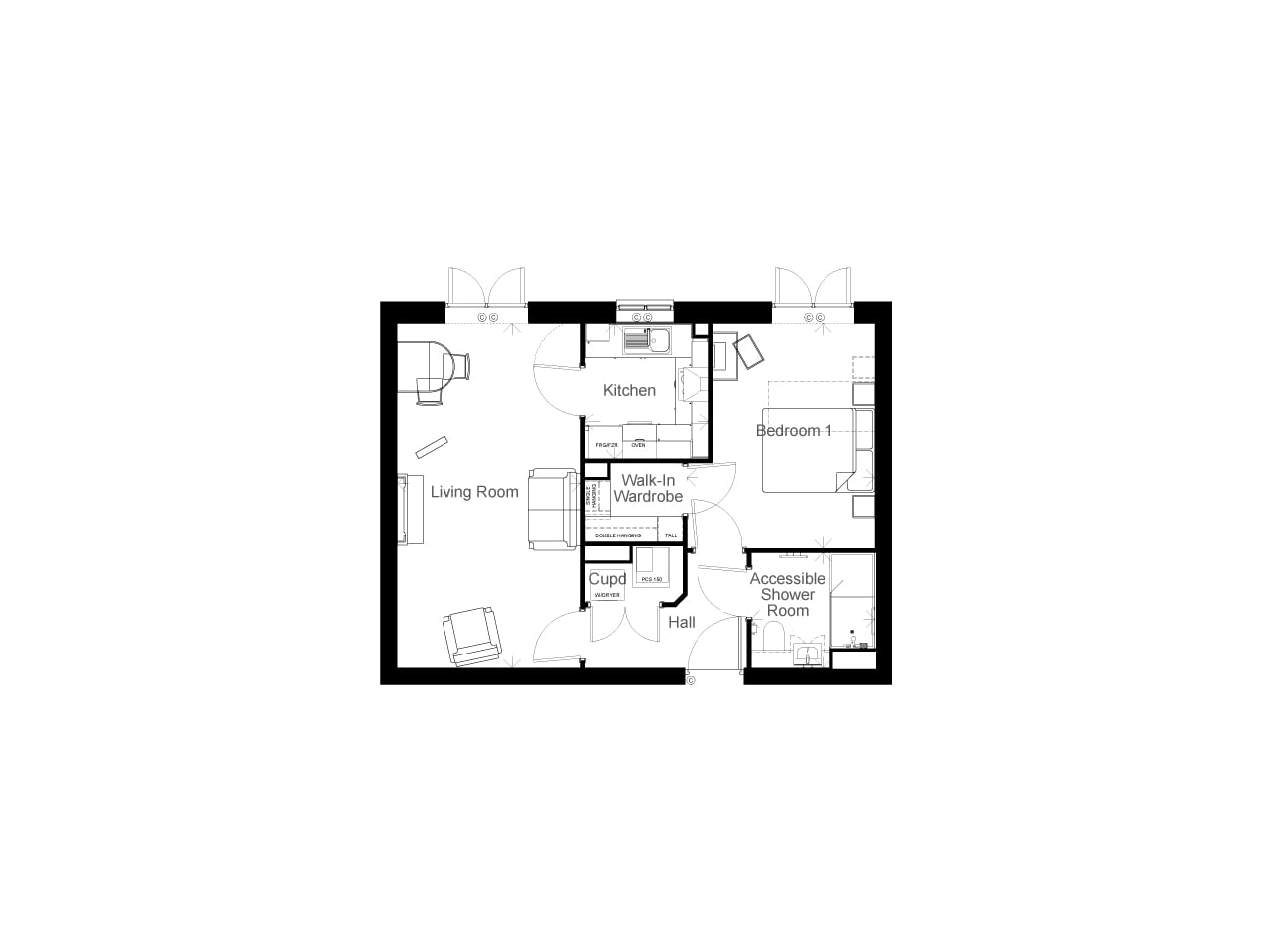 Apartment 1 floor plan