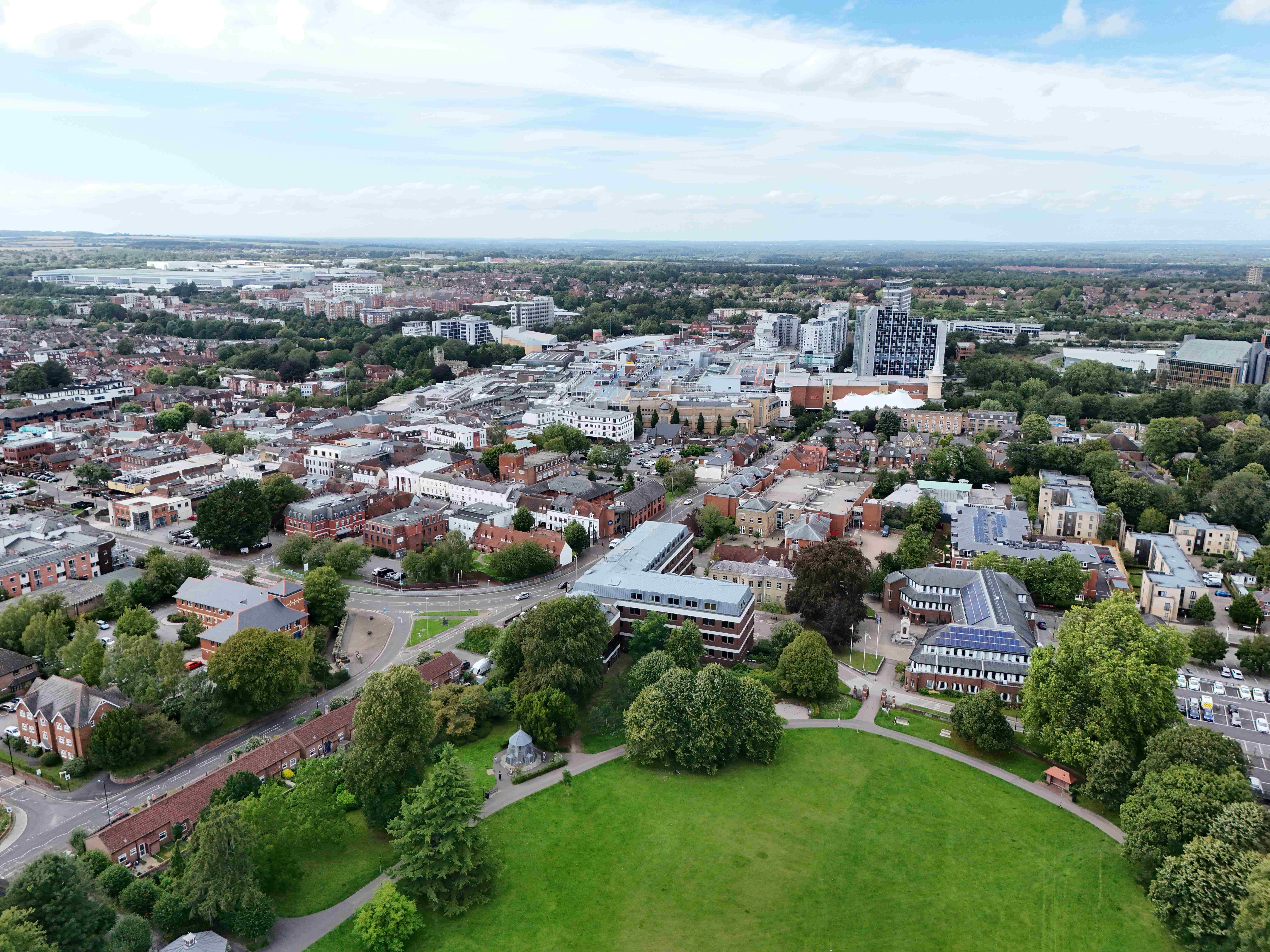 Aerial shot of Basingstoke