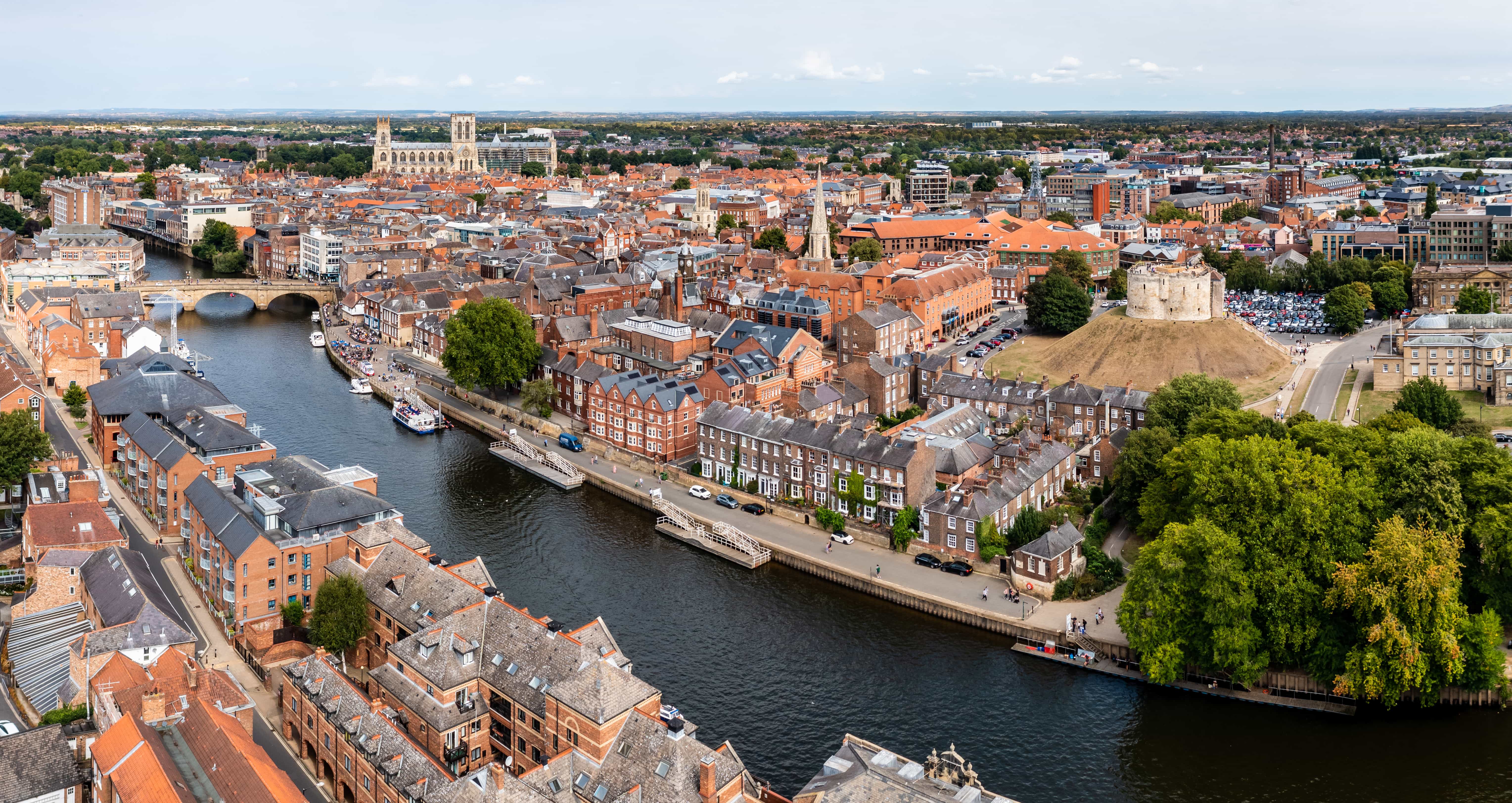 a city with a river running through it